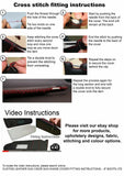 DARK RED CROSS STITCH SUEDE 2X SUN VISOR COVERS FOR AUDI A3 RS3 8V 13-20 SALOON