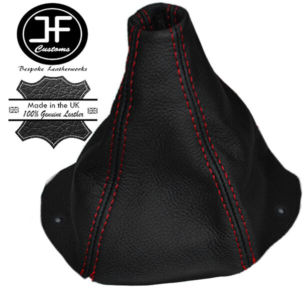 RED STITCHING MANUAL REAL LEATHER GEAR GAITER FITS FORD PROBE 1993-1997