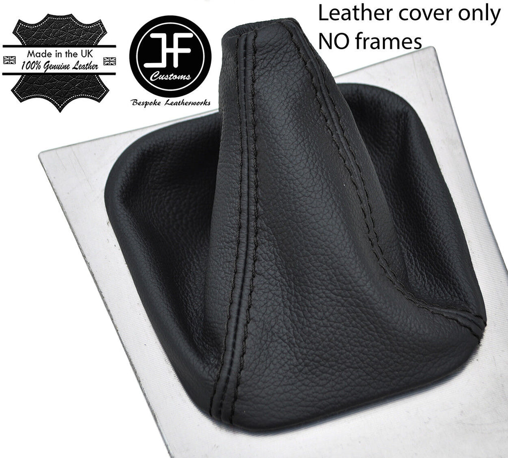 BLACK STITCH TOP GRAIN LEATHER MANUAL GEAR GAITER FOR MERCEDES C CLASS W203