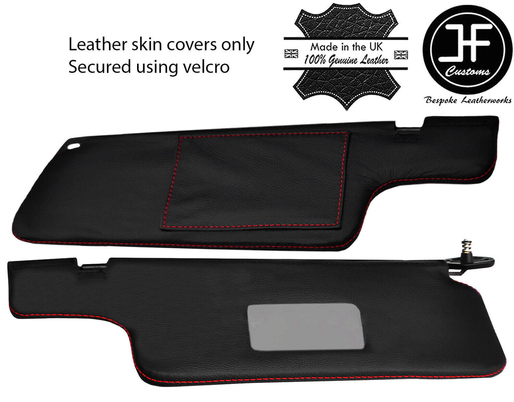RED STITCHING 2X SUN VISORS LEATHER COVERS FITS NISSAN 300ZX Z31 1984-1989
