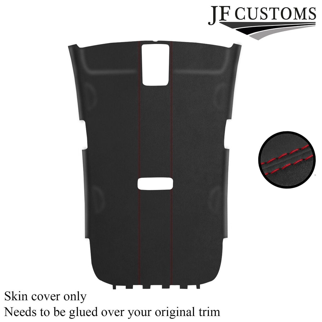 DARK RED STITCH DARK GREY LUXE SUEDE HEADLINER COVER FITS VW GOLF MK6 2008-2013