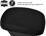 BLACK STITCHING ARMREST LID REAL LEATHER COVER FITS KIA SOUL 2009-2013