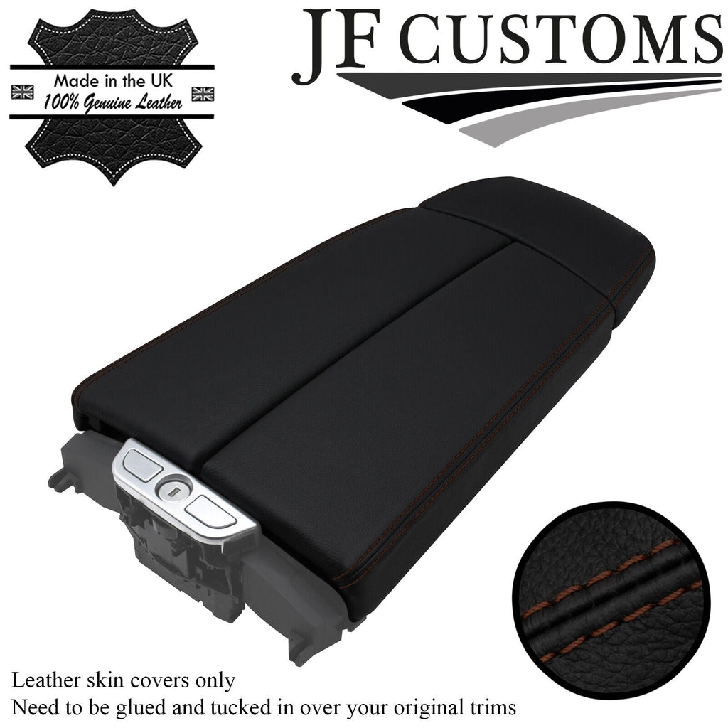 D BROWN STITCH ITALIAN LEATHER ARMREST COVERS FOR BMW 6 SERIES F12 F13 F06 11-18