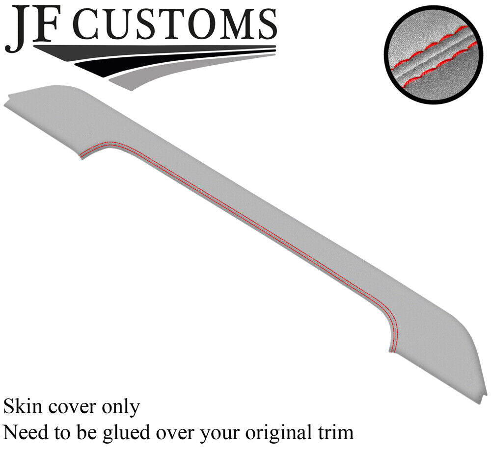 RED STITCH REAR ROOF TRIM L GREY LUXE SUEDE COVER FITS DEFENDER 90 07-15