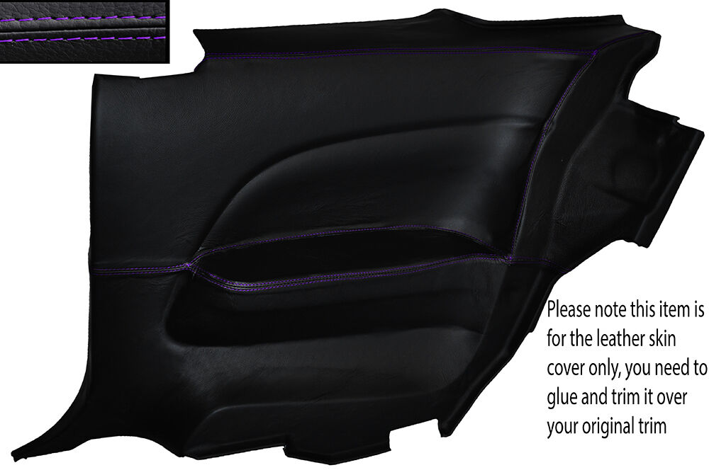 PURPLE STITCHING 2X FULL REAR DOOR CARD SKIN COVER FITS HONDA PRELUDE MK5 97-01