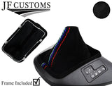 BLACK & TRI STITCH LUXE-SUEDE AUTOMATIC GEAR PLASTIC FRAME FOR BMW X5 E53 00-06