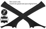 BLACK STITCH 2X A PILLAR REAL SUEDE COVERS FITS HONDA CIVIC MK9 2012-2018
