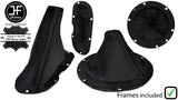 BLACK & BLACK STRIPE LTHR MANUAL GAITER SET+PLASTIC FRAME FOR DODGE VIPER 03-06