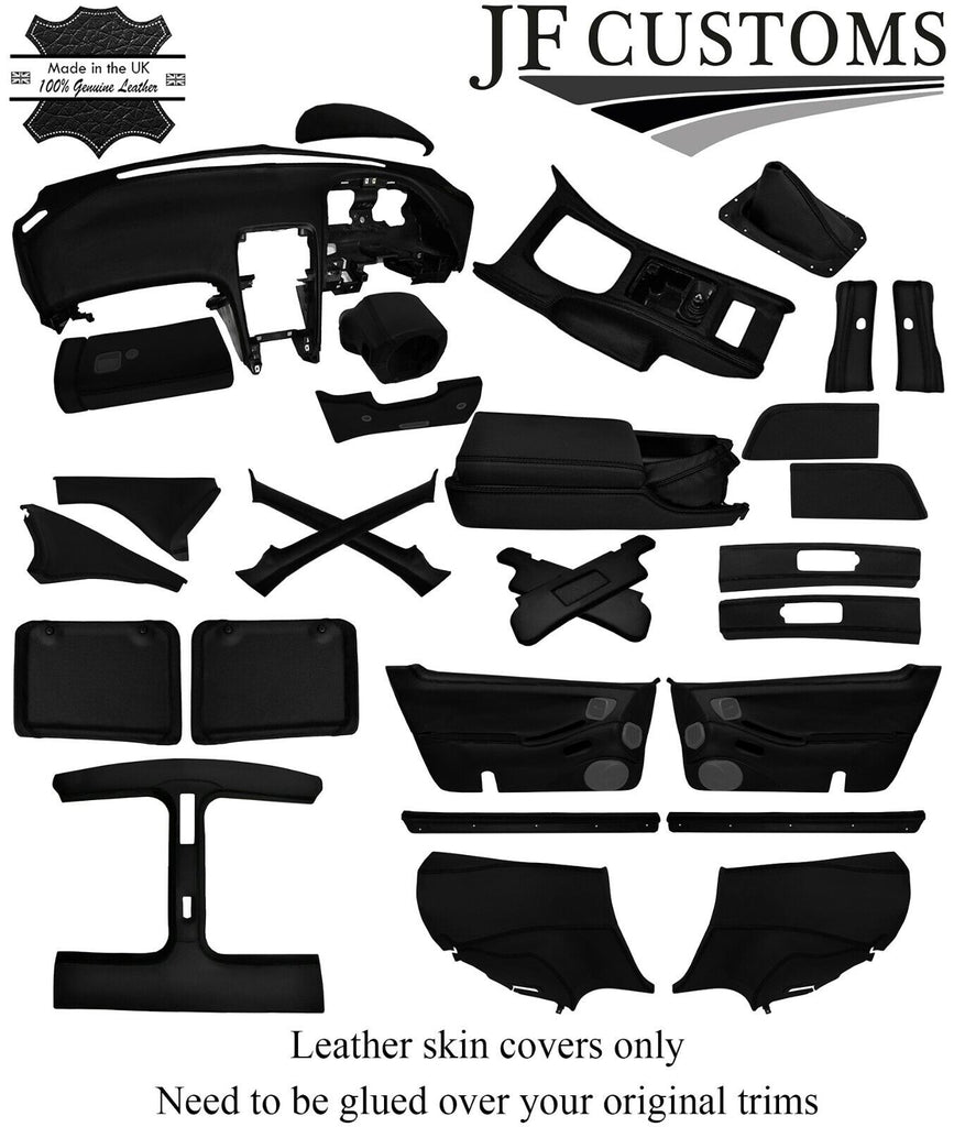 BLACK STITCH LEATHER COVERS FOR NISSAN 300ZX Z32 FULL INTERIOR RECOVERY KIT ST2