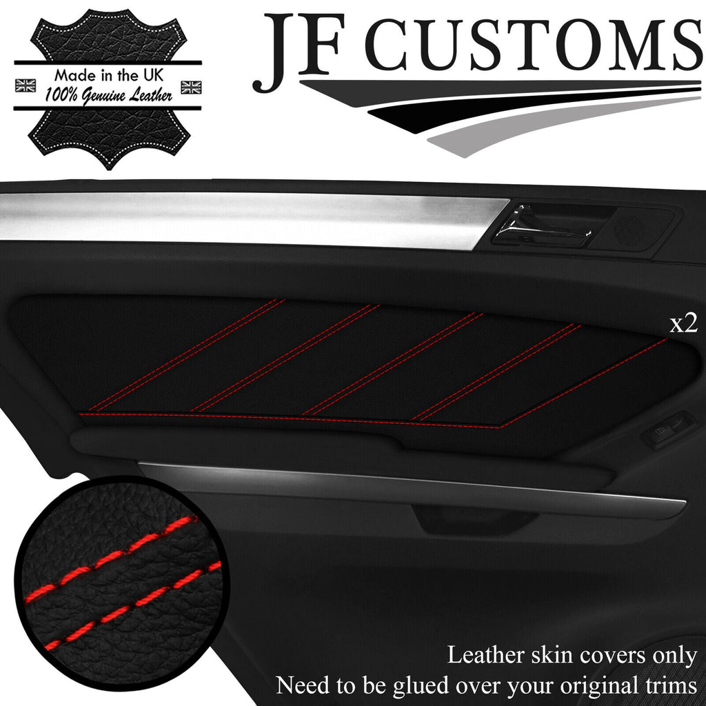 RED STITCH LEATHER 2X REAR DOOR TRIM COVERS FOR MERCEDES W164 05-11 JF2