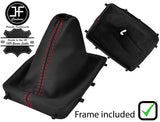 RED STITCH REAL LEATHER GEAR GAITER+PLASTIC FRAME FITS PEUGEOT 308 MK2 14-18