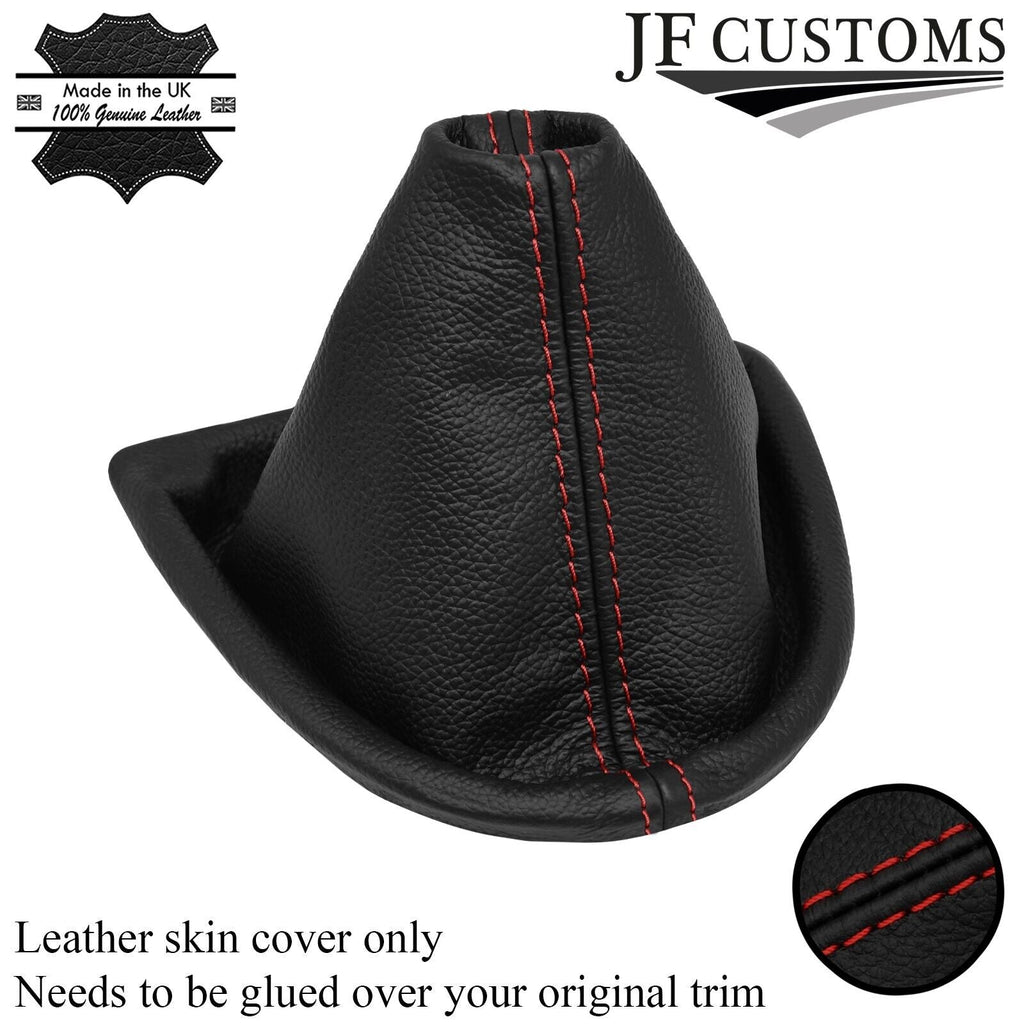 FITS HYUNDAI I10 2013-2021 D RED STITCH ITALIAN LEATHER GEAR GAITER COVER