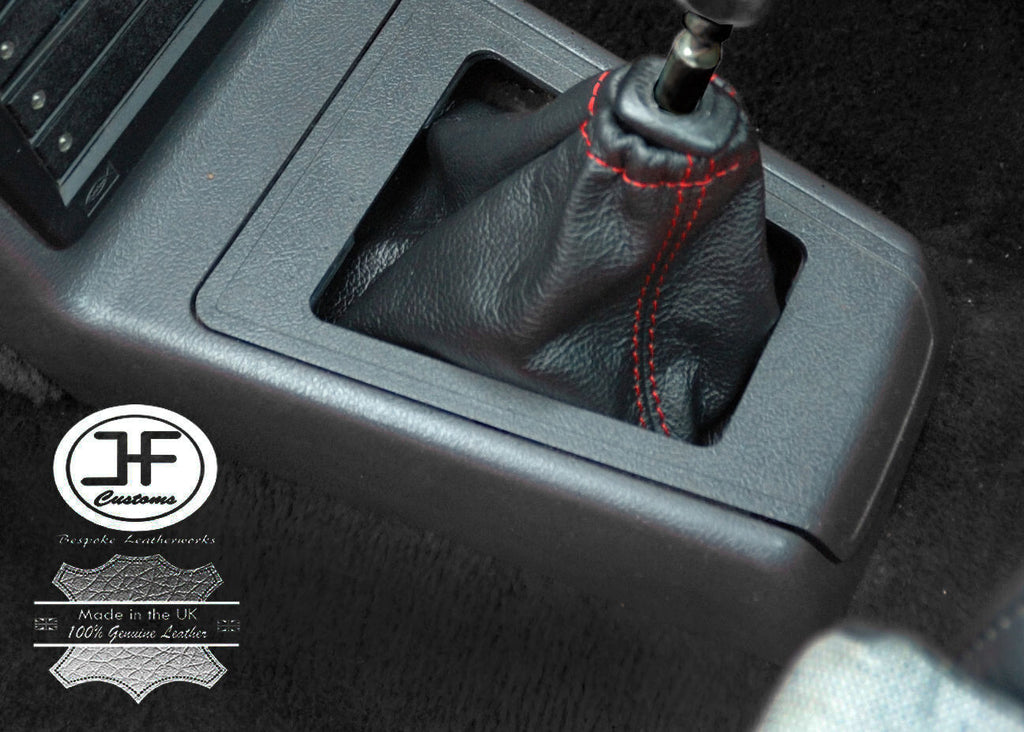 RED STITCH MANUAL REAL LEATHER GEAR GAITER FITS PEUGEOT 205 & GTI CUSTOM NEW