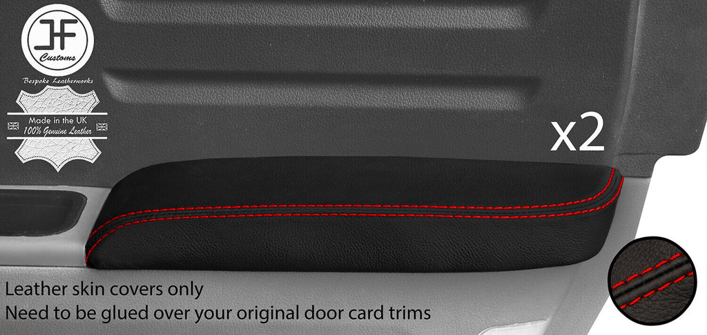 RED  STITCH 2X REAR DOOR ARMREST REAL LEATHER COVER FOR HONDA RIDGELINE 06-14
