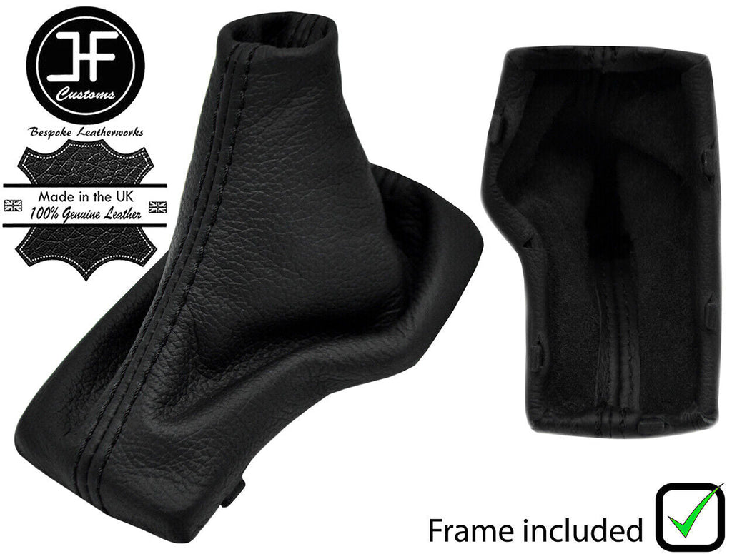 BLACK STITCH LEATHER AUTOMATIC GEAR GAITER+PLASTIC FRAME FOR HYUNDAI KONA 17-20