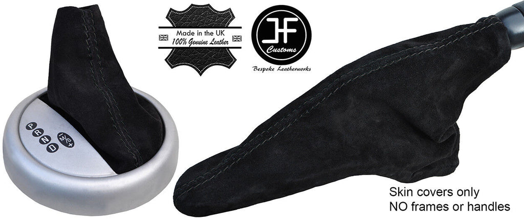 BLACK STITCH SUEDE AUTOMATIC GEAR & HANDBRAKE GAITER FOR BMW MINI R50 R52 01-06