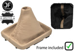 BEIGE REAL LEATHER MANUAL GEAR GAITER +PLASTIC FRAME FOR VW PASSAT B6 2006-2010