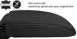 BLACK STITCHING CARBON FIBER VINYL ARMREST LID COVER FOR VW GOLF MK5 MK6 04-13