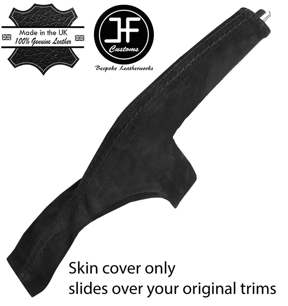 BLACK STITCHING REAL SUEDE HANDBRAKE GAITER FITS NISSAN MICRA K14 2017-2019