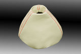 RED STITCH FITS FIAT 500 GEAR COVER GAITER IVORY LEATHER  2007 TO 2013