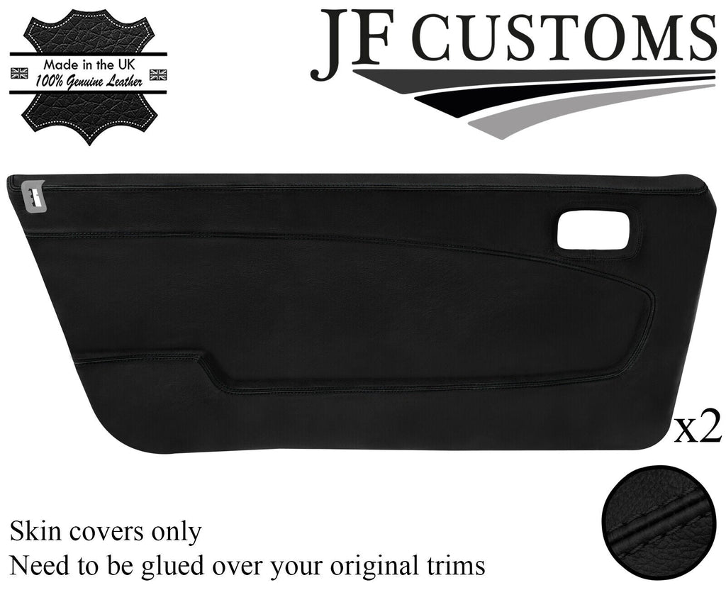 BLACK STITCH LEATHER 2X FRONT DOOR CARD COVER FOR LANCIA BETA VOLUMEX COUPE JF2