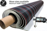PREMIUM AUTOMOTIVE RED TARTAN FOAM BACKED 4MM FABRIC 150cm x 150cm UPHOLSTERY