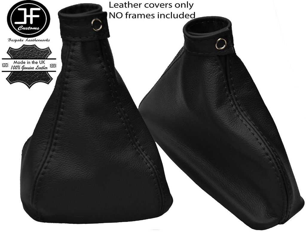 BLACK REAL LEATHER GEAR & HANDBRAKE GAITER FITS ALFA ROMEO 155 1992-1998