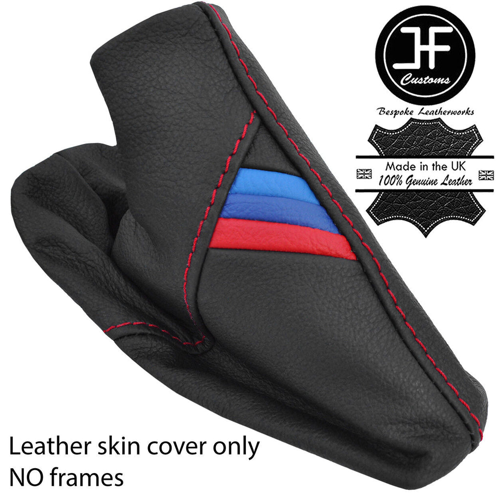 RED STITCH TRI STRIPES REAL LEATHER HANDBRAKE GAITER FOR BMW 5 SERIES E39 95-03