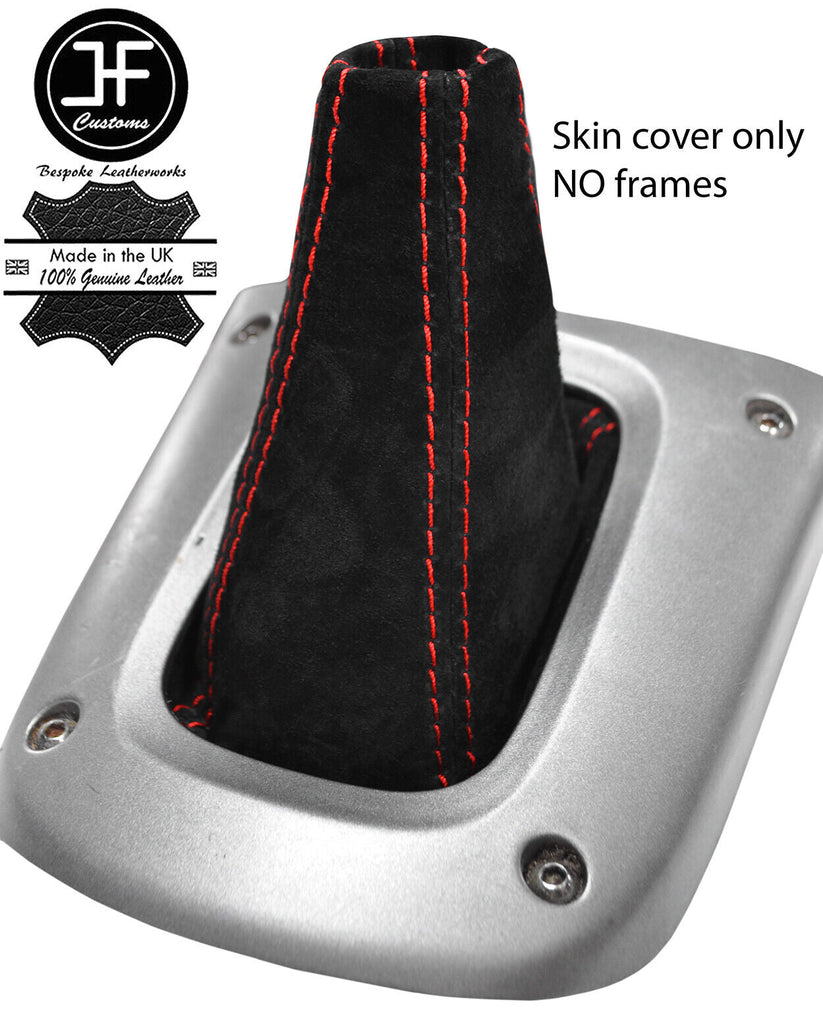 RED STITCH REAL SUEDE MANUAL GEAR GAITER FITS TOYOTA RAV 4 2001-2006 CUSTOM NEW