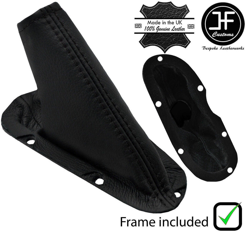 BLACK STITCH LEATHER HANDBRAKE GAITER + PLASTIC FRAME FOR DODGE VIPER 2003-2006
