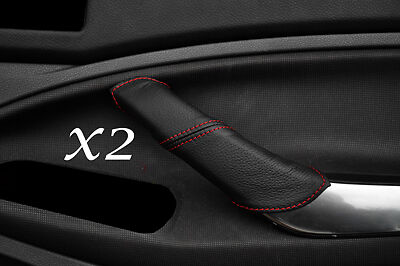 RED STITCHING FITS FORD C MAX 2008-2010 2X FRONT LEATHER DOOR HANDLE COVERS ONLY