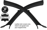 BLACK STITCH 2X A PILLAR TOP GRAIN LEATHER COVERS FITS AUDI TT MK2 06-14 COUPE