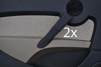 red stitch FITS PROTON GEN2 2X DOOR HANDLE LEATHER COVERS CUSTOM NEW MADE IN UK