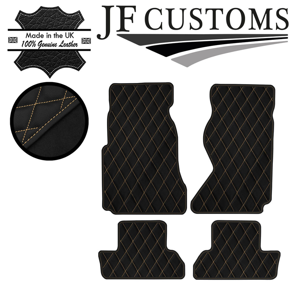 CREAM DIAMOND STITCH VINYL 4X TAILORED FLOOR MAT CARPETS FOR MAZDA RX7 91-02