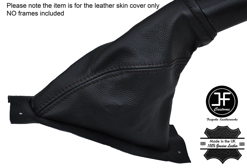 BLACK STITCHING LEATHER HANDBRAKE GAITER FITS PROTON IMPIAN 2001-2010 CUSTOM NEW