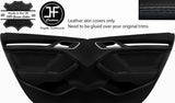BLACK&BLACK 2X REAR DOOR CARD&HANDLE ARMREST LTHR COVERS FOR AUDI A3 13-19 DSG2