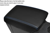 BLUE STITCHING LEATHER ARMREST SKIN COVER FITS FORD RANGER 2012-2015 CUSTOM NEW