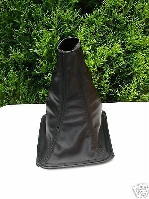 FITS TOYOTA COROLLA VERSO 01-04 LEATHER GEAR GAITER BLACK DOUBLE STITCHING