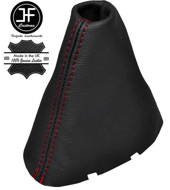 RED STITCH DARK GREY LEATHER AUTOMATIC GEAR GAITER FITS MERCEDES C CLASS W203