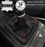 RED STITCH MANUAL REAL GRAIN LEATHER GEAR GAITER FOR SEAT IBIZA MK5 MKV 09-15