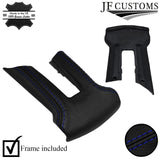 R BLUE STITCH LEATHER COVERED STEERING WHEEL TRIMS+FRAMES FOR FORD MUSTANG 10-14