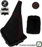 RED  STITCH REAL LEATHER GEAR GAITER+PLASTIC FRAME FOR CHEVROLET CAMARO 93-97