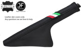 BLACK STITCH ITALIAN FLAG LTHR HANDBRAKE GAITER FOR FIAT GRANDE PUNTO EVO 06-16