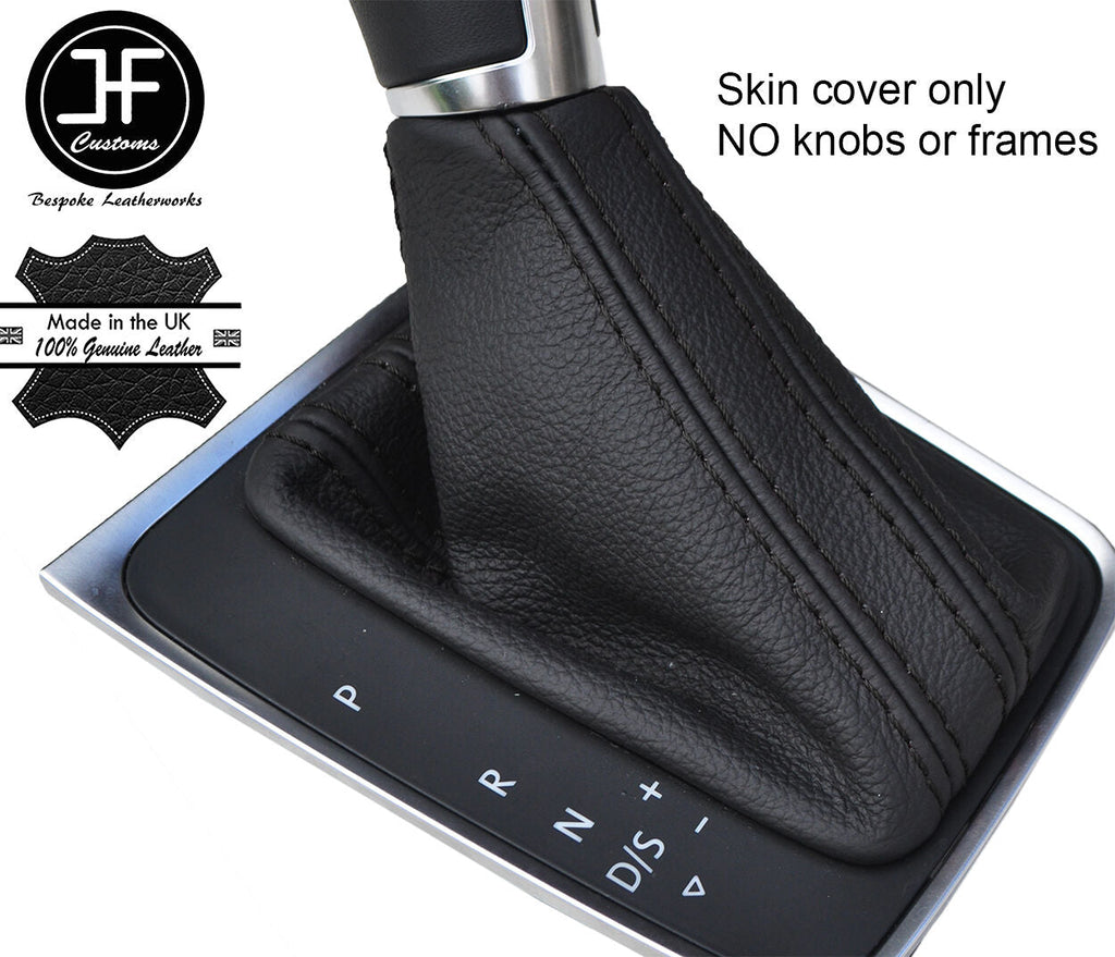 BLACK STITCH LEATHER DSG AUTOMATIC GEAR GAITER FITS VW GOLF MK7 VII 2013-2017