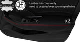 RED STICH 2X FRONT DOOR HANDLE ARMREST LEATHER COVER FOR AUDI A3 13-19 5 DOOR