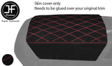 RED DIAMOND STITCH REAL SUEDE ARMREST LID COVER FOR CHEVROLET CAMARO 10-15