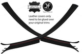 RED STITCH 2X A POST PILLAR LEATHER COVERS FITS FORD MUSTANG COUPE 2010-2013