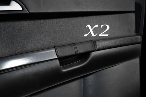 BLACK STITCH FITS VOLVO S40 & V50 2004-2013 2X REAR DOOR HANDLE LEATHER COVERS
