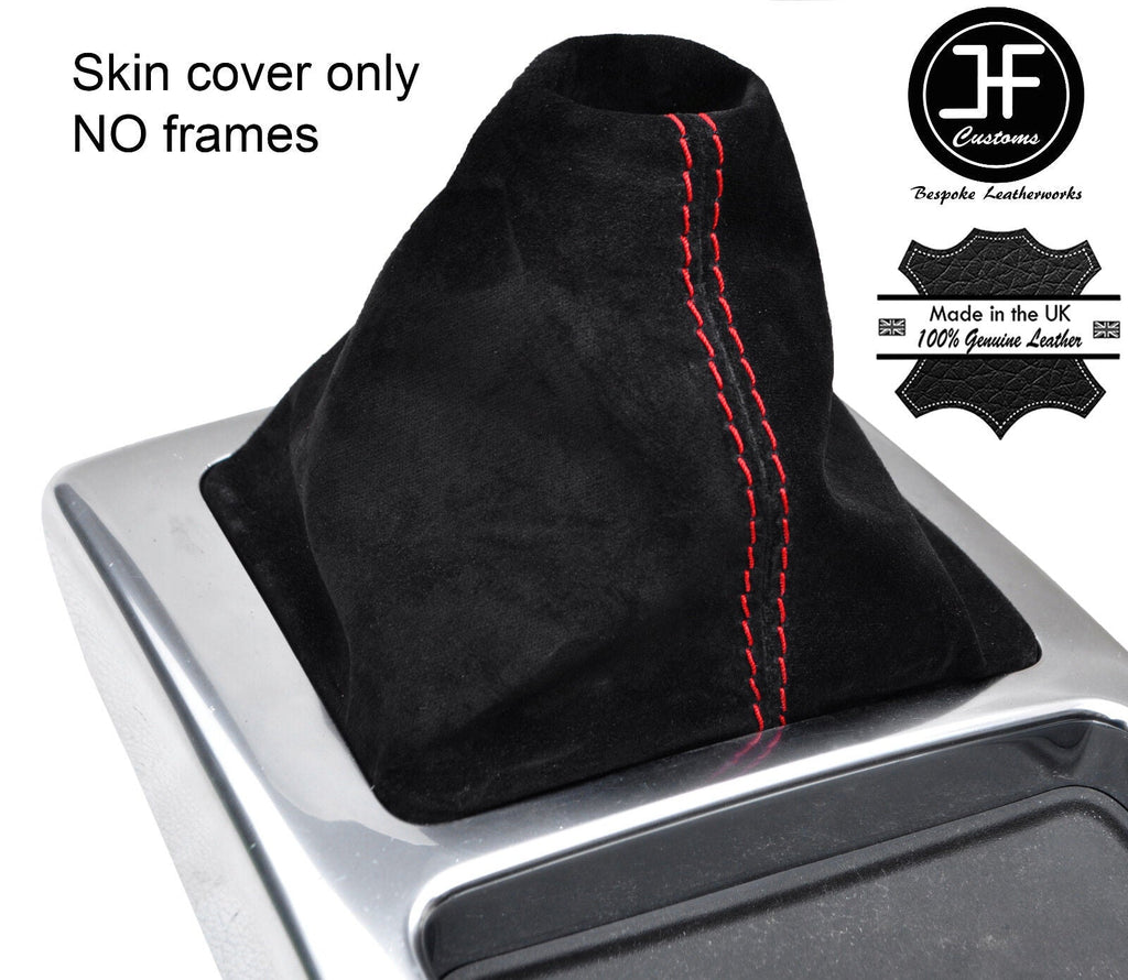 RED STITCH REAL SUEDE MANUAL GEAR GAITER FITS LAND ROVER FREELANDER 2 13-15