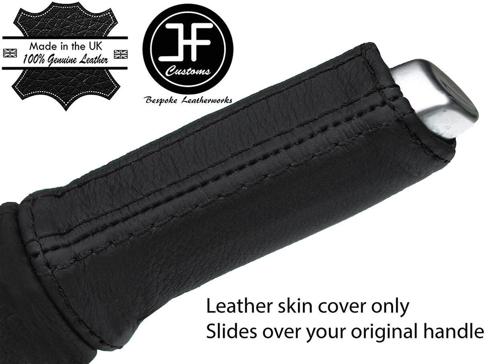 BLACK STITCH REAL LEATHER HANDBRAKE HANDLE COVER FOR VAUXHALL OPEL ADAM 12 18